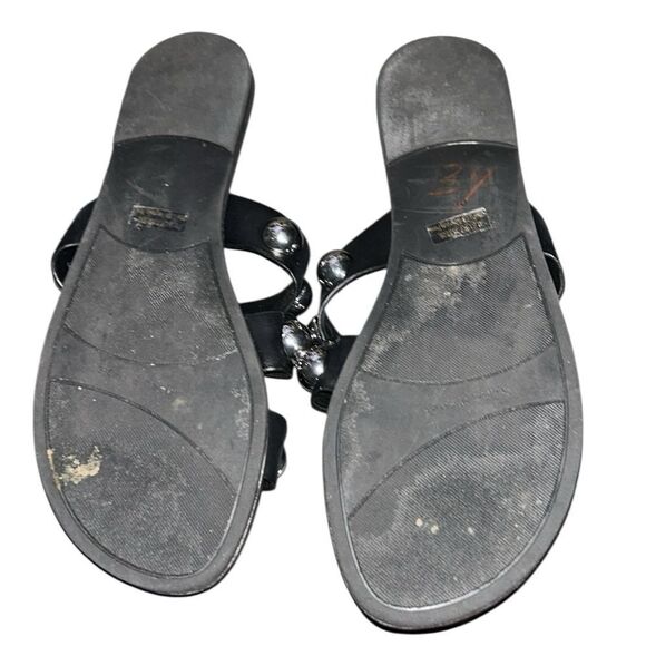Marc Fischer Studded Slip on Black/Silver Sandals(Size 9M) - Picture 5 of 8